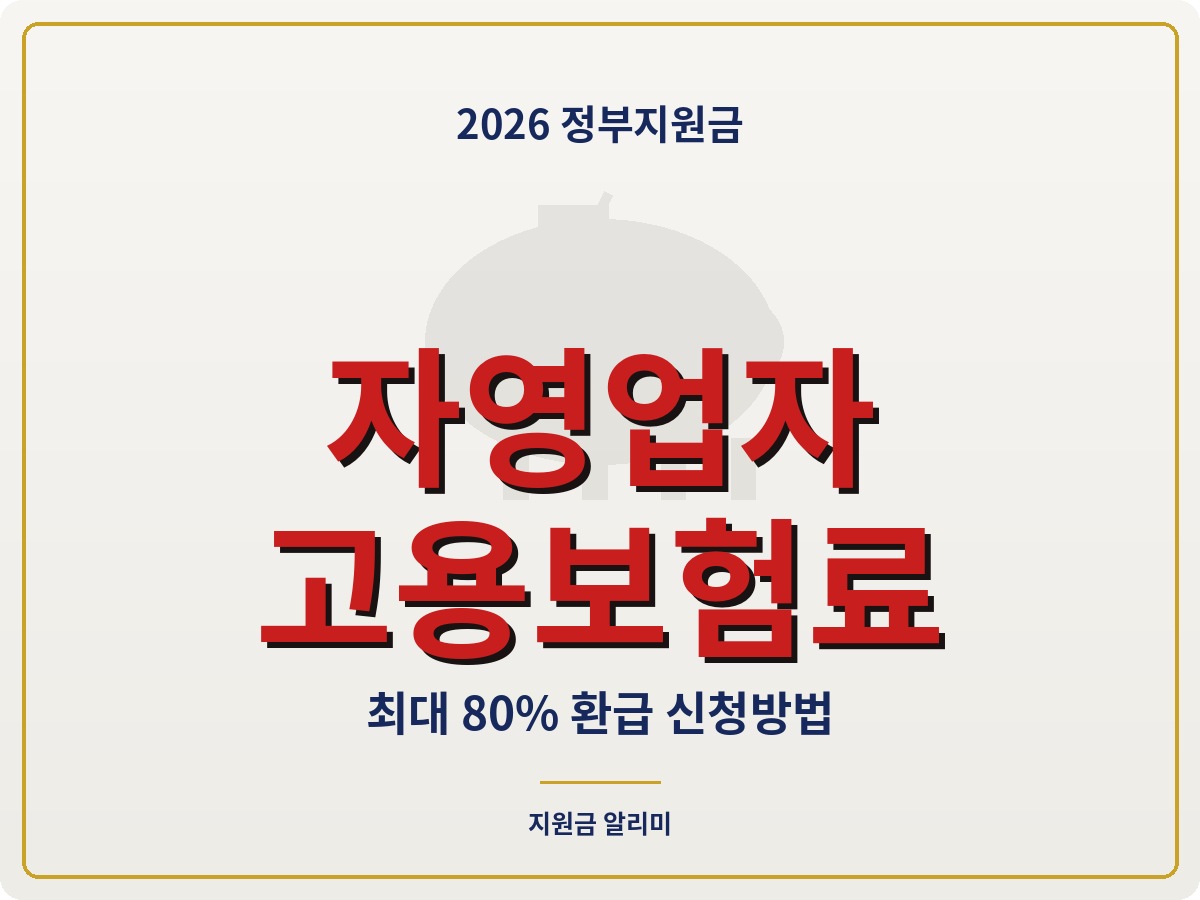 2026 자영업자 고용보험료 지원사업 신청방법 환급비율 총정리